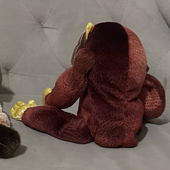 TY Beanie Babies Year Of The Monkey Brown/Gold Plush Toy, Vintage Y2K, NWT - Picture 4 of 5